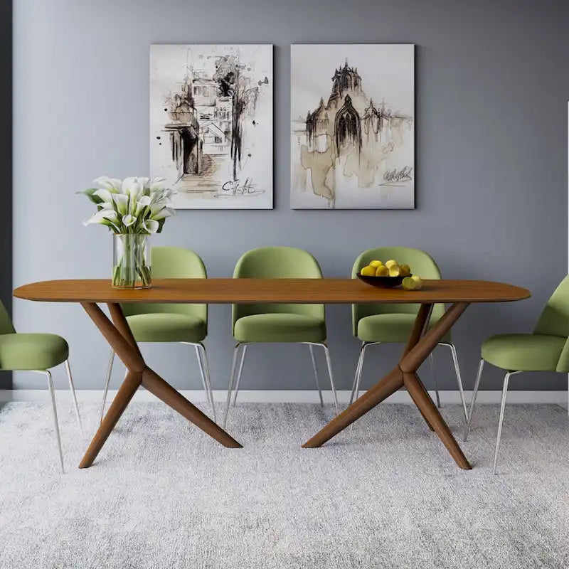 Modrest Utah Modern Walnut Rectangular Dining Table