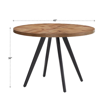 Saki Oak Top Iron Grey Finish Dining Table by iNSPIRE Q Modern