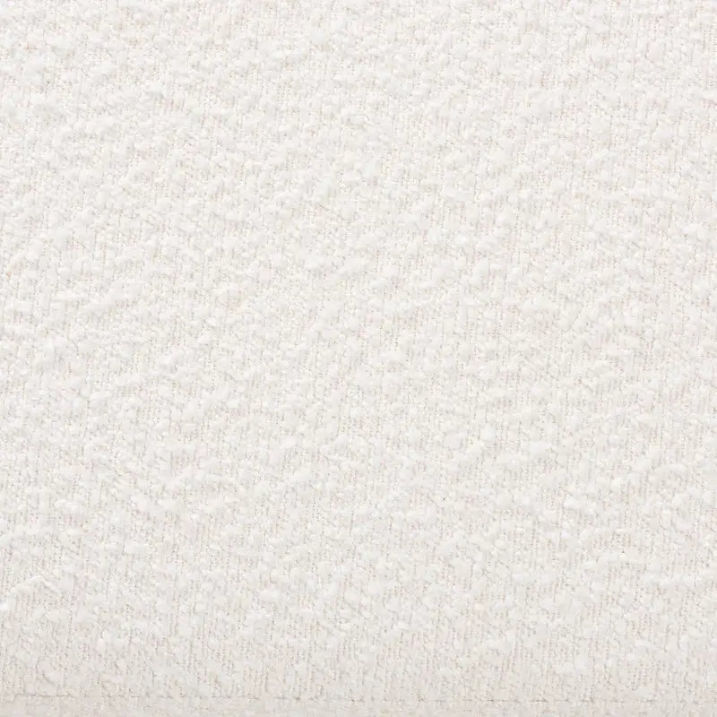 Basira Japandi Cream Boucle Fabric Storage Bench with Woven Rattan