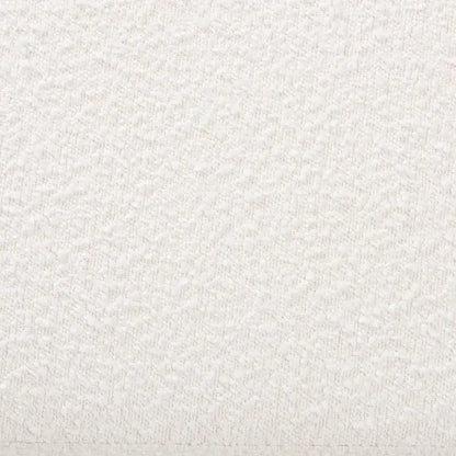 Basira Japandi Cream Boucle Fabric Storage Bench with Woven Rattan