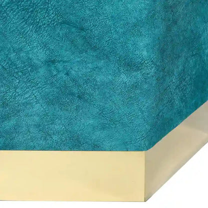 Adeco Vanity Stool Hexagon Ottoman Upholstered Footrest Footstool