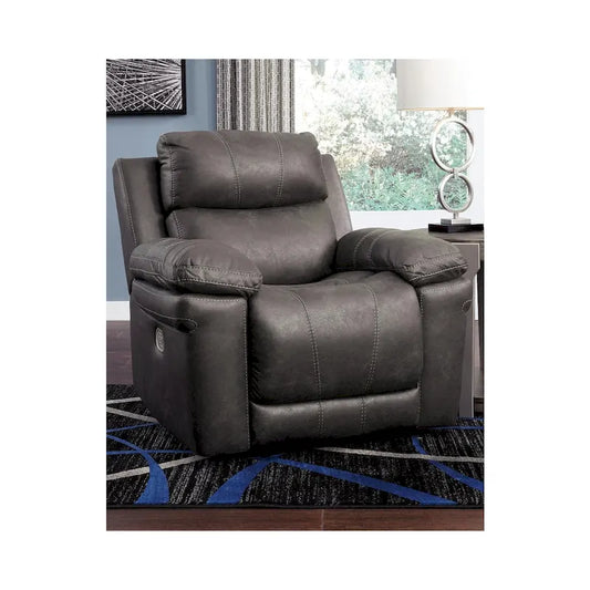 Erlangen Contemporary Power Recliner Adjustable Headrest Midnight
