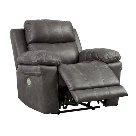 Erlangen Contemporary Power Recliner Adjustable Headrest Midnight