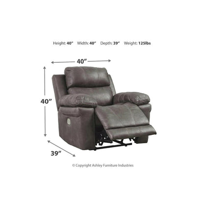 Erlangen Contemporary Power Recliner Adjustable Headrest Midnight