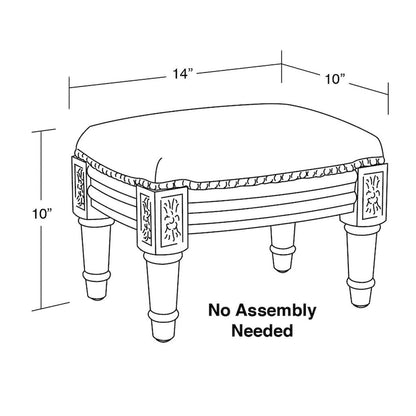 Taupe Magnolia Footstool with antique white finish