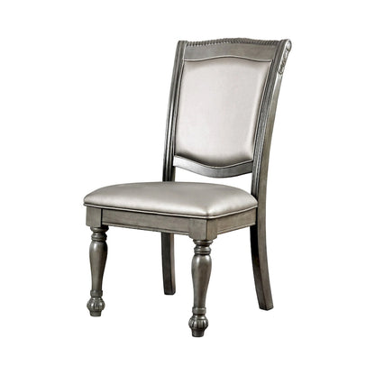 Tima Traditional Grey Faux Leather Dining Chairs (Set of 2) by Furniture of America