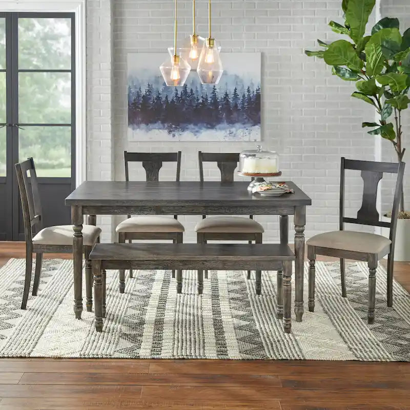 Simple Living Burntwood Dining Table - 29h x 60w x 36d