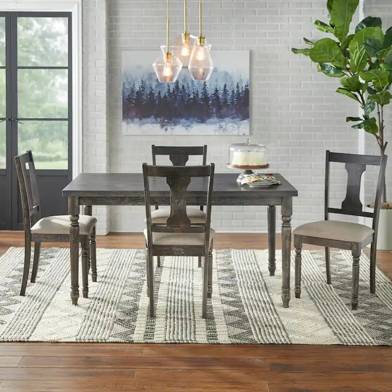 Simple Living Burntwood Dining Table - 29h x 60w x 36d