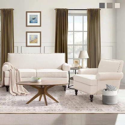 HUIMO Fabric Arm Chair and Loveseat Set