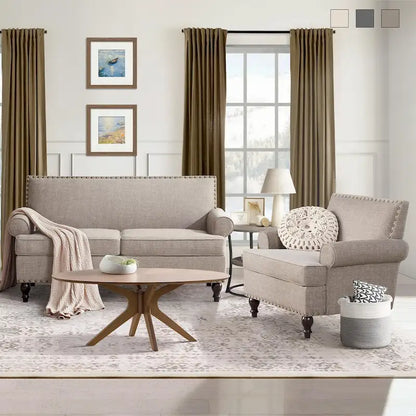 HUIMO Fabric Arm Chair and Loveseat Set