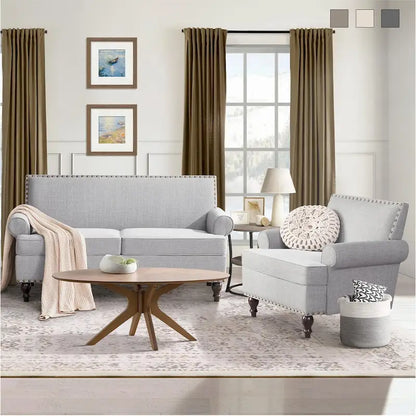 HUIMO Fabric Arm Chair and Loveseat Set