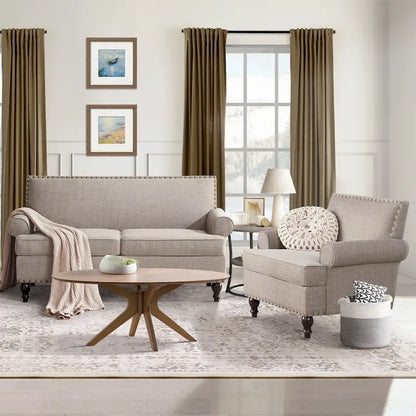 HUIMO Fabric Arm Chair and Loveseat Set