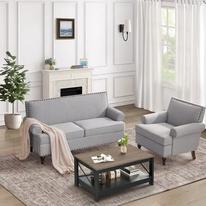 HUIMO Fabric Arm Chair and Loveseat Set