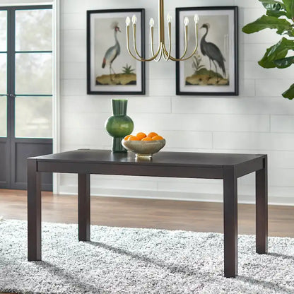 Simple Living Annie Espresso, Grey Rubberwood and Fabric 6-piece Dining Set with Dining Bench
