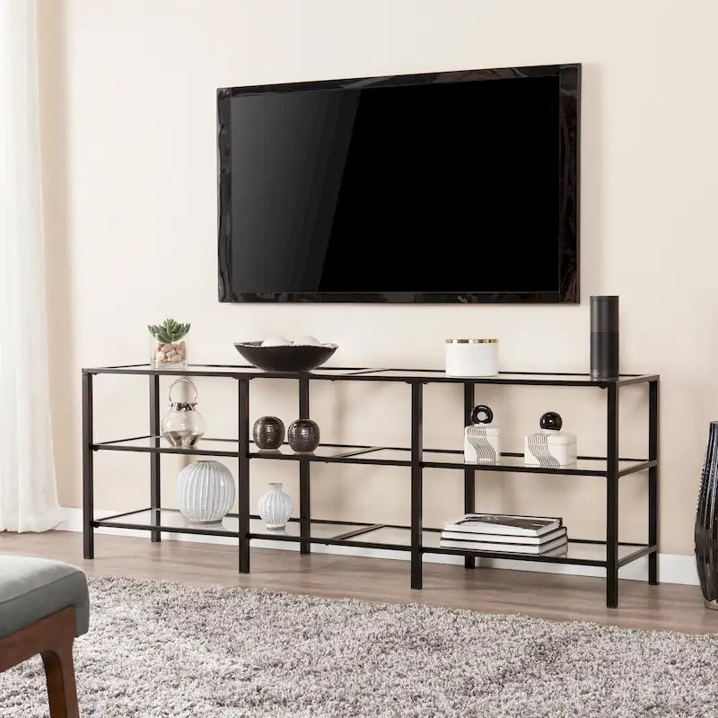 SEI Furniture Liberty Metal and Glass Media TV Stand for TV's up to 68
