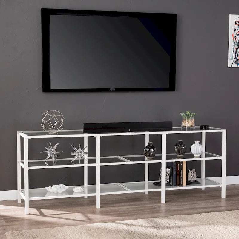 SEI Furniture Liberty Metal and Glass Media TV Stand for TV's up to 68