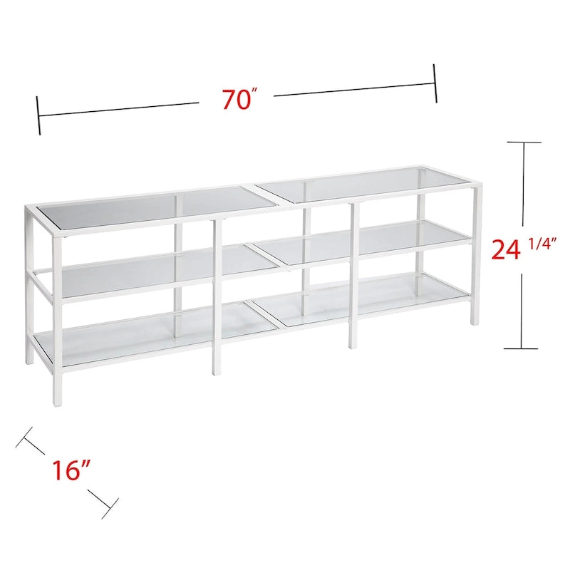 SEI Furniture Liberty Metal and Glass Media TV Stand for TV's up to 68