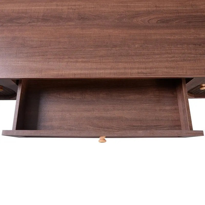 Rattan TV Stand for TVs up to 75Modern Farmhouse Media Console,Entertainment Center with Solid Wood Legs