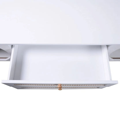 Rattan TV Stand for TVs up to 75Modern Farmhouse Media Console,Entertainment Center with Solid Wood Legs