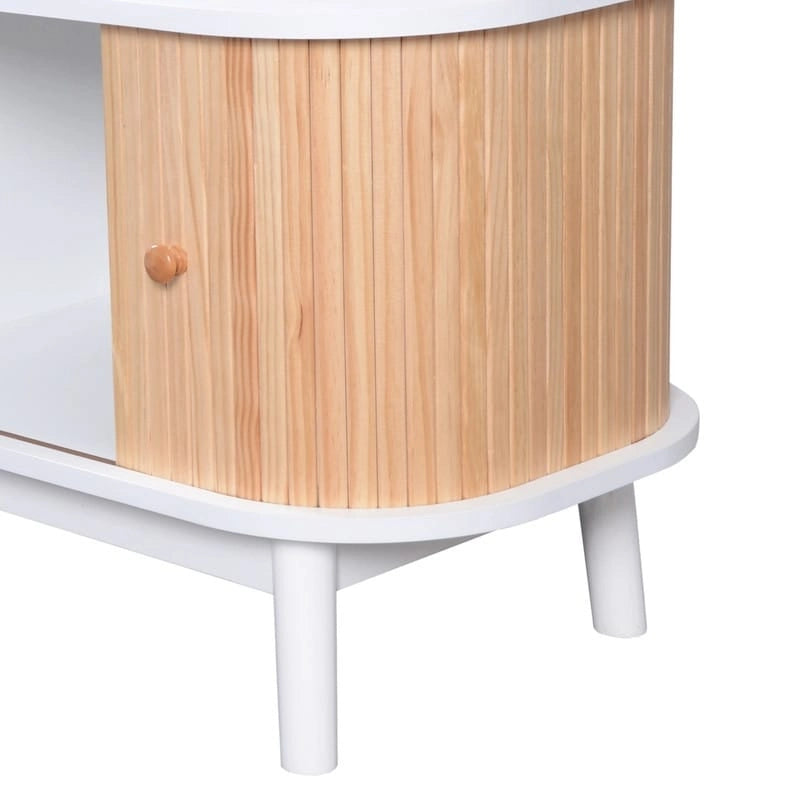 Rattan TV Stand for TVs up to 75Modern Farmhouse Media Console,Entertainment Center with Solid Wood Legs