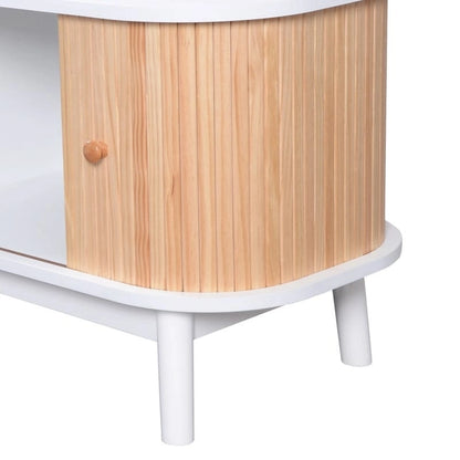 Rattan TV Stand for TVs up to 75Modern Farmhouse Media Console,Entertainment Center with Solid Wood Legs