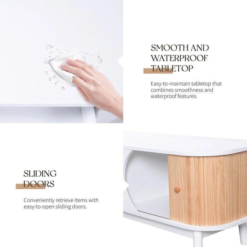 Rattan TV Stand for TVs up to 75Modern Farmhouse Media Console,Entertainment Center with Solid Wood Legs