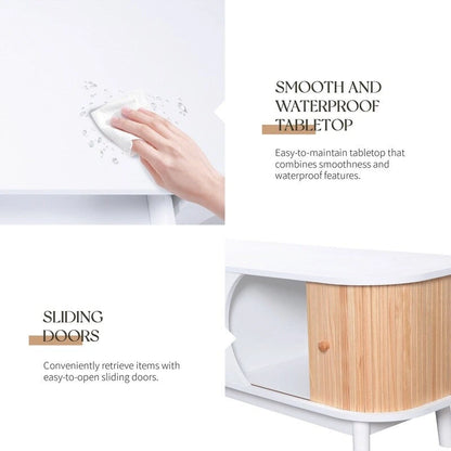 Rattan TV Stand for TVs up to 75Modern Farmhouse Media Console,Entertainment Center with Solid Wood Legs