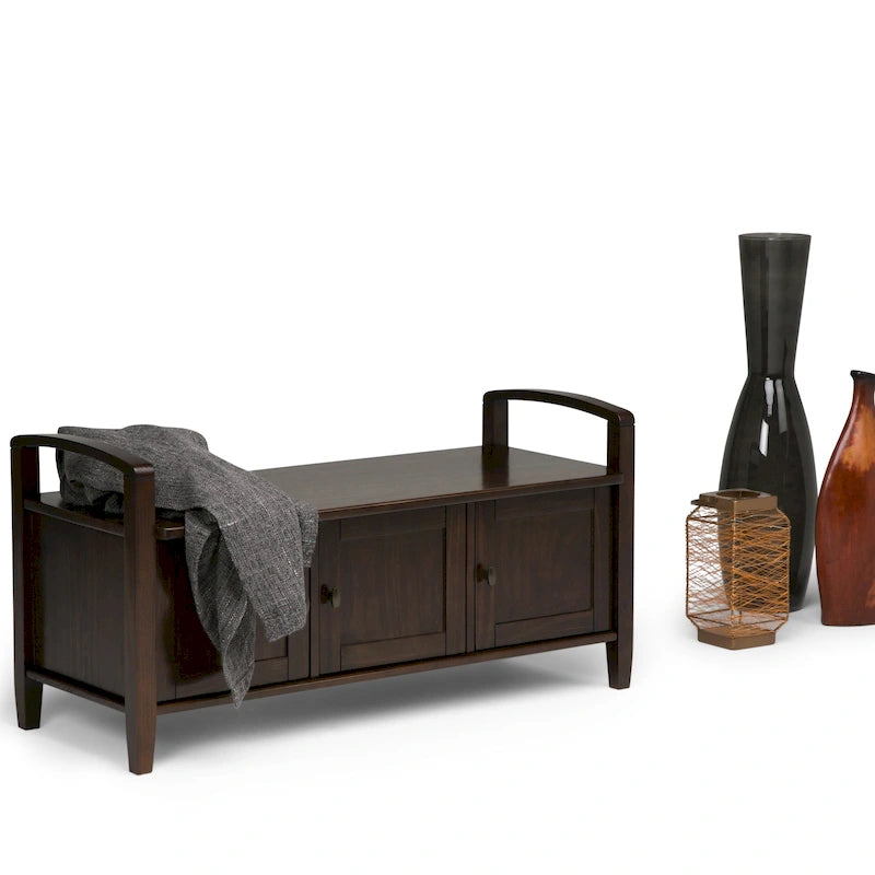 WYNDENHALL Norfolk Solid Wood 44-inch Wide Entryway Storage Bench - 44 Inches wide