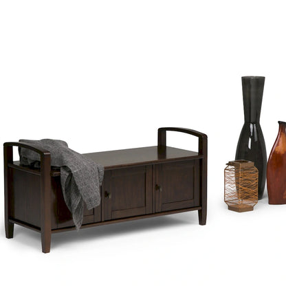 WYNDENHALL Norfolk Solid Wood 44-inch Wide Entryway Storage Bench - 44 Inches wide