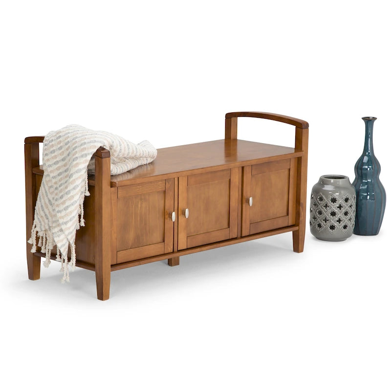 WYNDENHALL Norfolk Solid Wood 44-inch Wide Entryway Storage Bench - 44 Inches wide