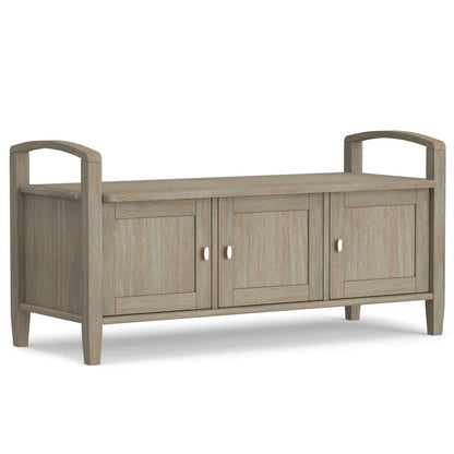 WYNDENHALL Norfolk Solid Wood 44-inch Wide Entryway Storage Bench - 44 Inches wide