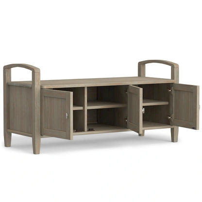 WYNDENHALL Norfolk Solid Wood 44-inch Wide Entryway Storage Bench - 44 Inches wide