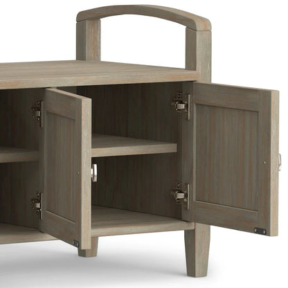 WYNDENHALL Norfolk Solid Wood 44-inch Wide Entryway Storage Bench - 44 Inches wide