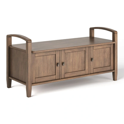WYNDENHALL Norfolk Solid Wood 44-inch Wide Entryway Storage Bench - 44 Inches wide
