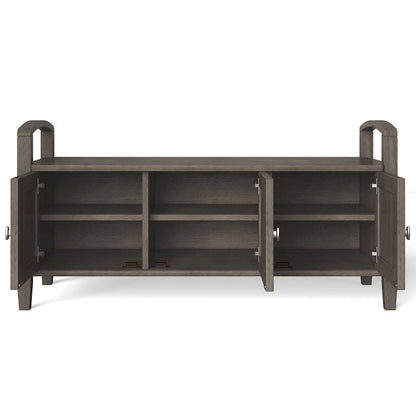 WYNDENHALL Norfolk Solid Wood 44-inch Wide Entryway Storage Bench - 44 Inches wide