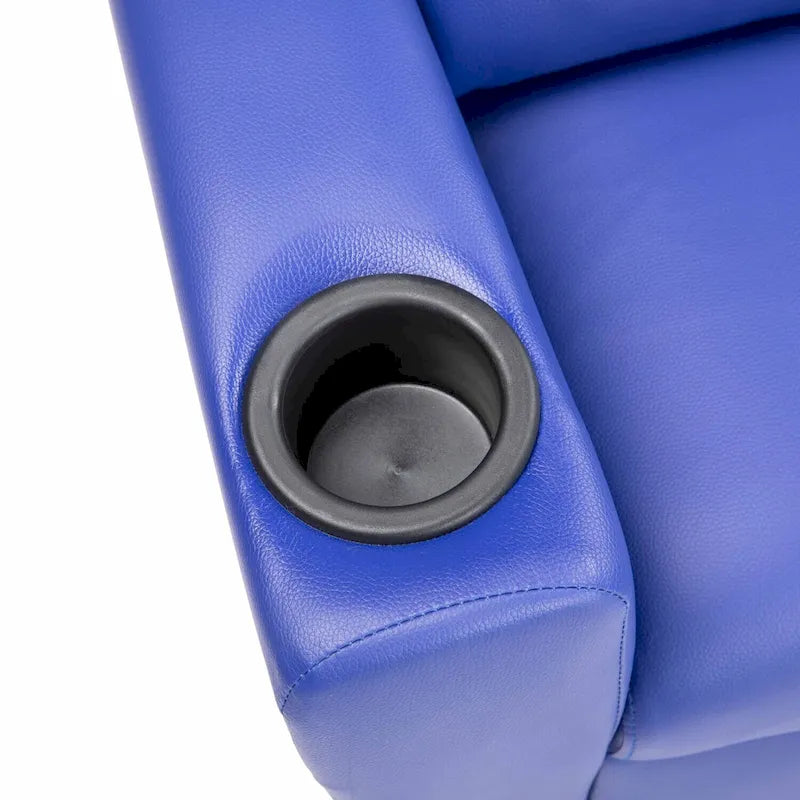 PVC Kids Recliner Chair with Push-Back Reclining Function, Cup Holder, and Comfortable Footres