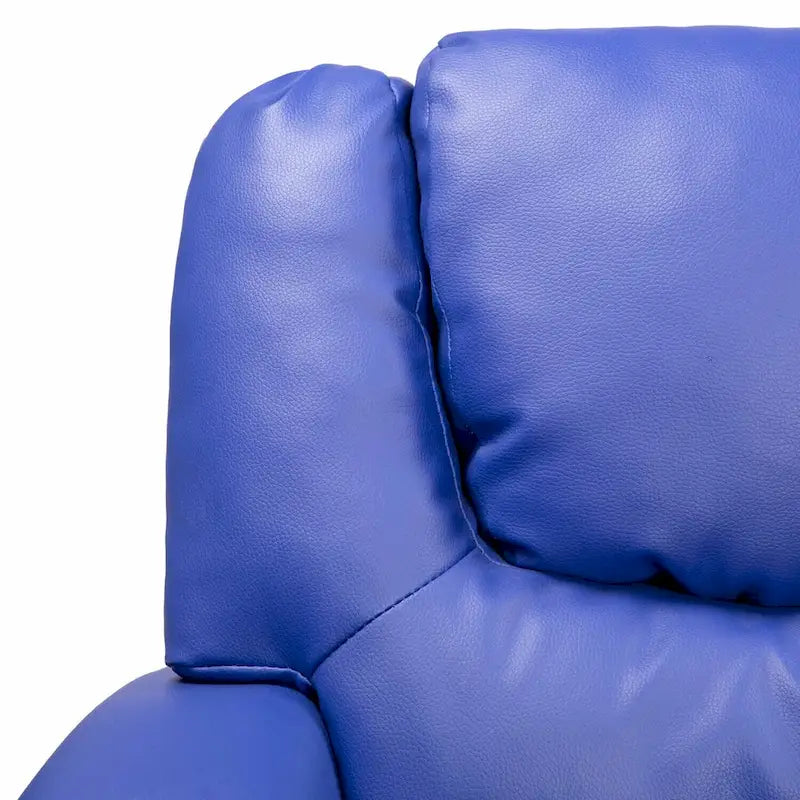 PVC Kids Recliner Chair with Push-Back Reclining Function, Cup Holder, and Comfortable Footres