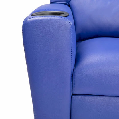 PVC Kids Recliner Chair with Push-Back Reclining Function, Cup Holder, and Comfortable Footres