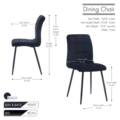 Porthos Home Pacie Velvet Dining Room Chairs (Set of 2)