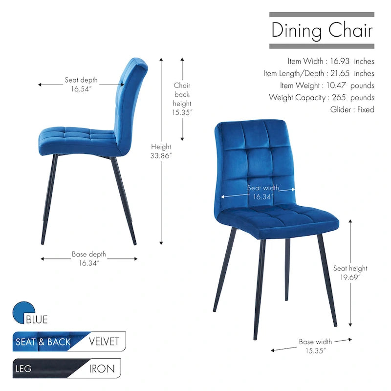 Porthos Home Pacie Velvet Dining Room Chairs (Set of 2)