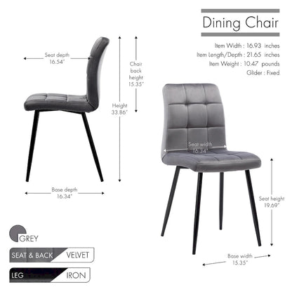 Porthos Home Pacie Velvet Dining Room Chairs (Set of 2)