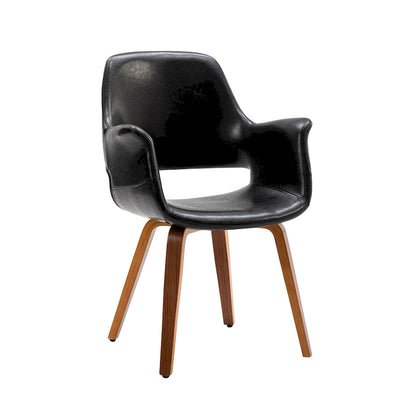 Porthos Home Haro Dining Chairs Set of 2, PU Leather, Bentwood Legs