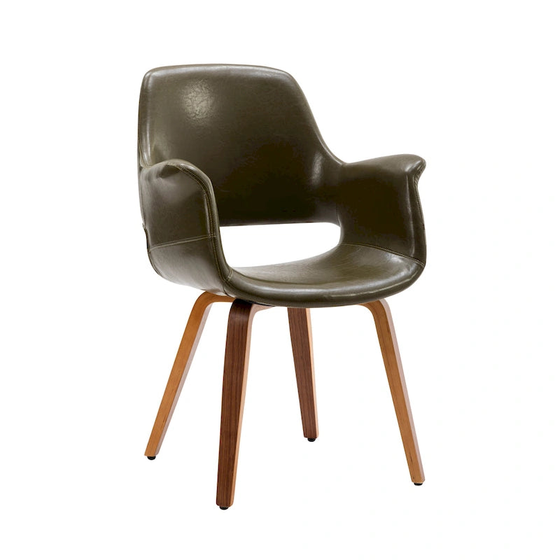 Porthos Home Haro Dining Chairs Set of 2, PU Leather, Bentwood Legs