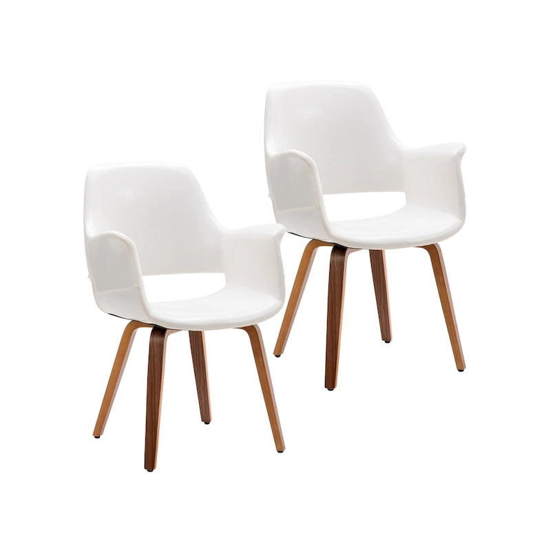 Porthos Home Haro Dining Chairs Set of 2, PU Leather, Bentwood Legs