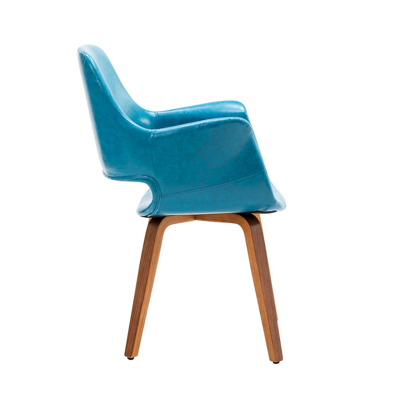 Porthos Home Haro Dining Chairs Set of 2, PU Leather, Bentwood Legs