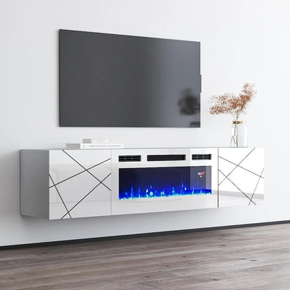 London WH-EF Electric Fireplace 63 TV Stand