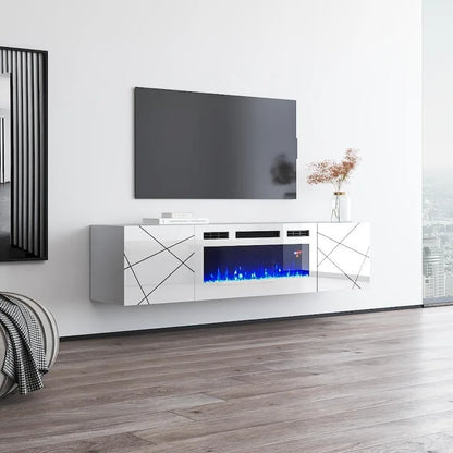 London WH-EF Electric Fireplace 63 TV Stand