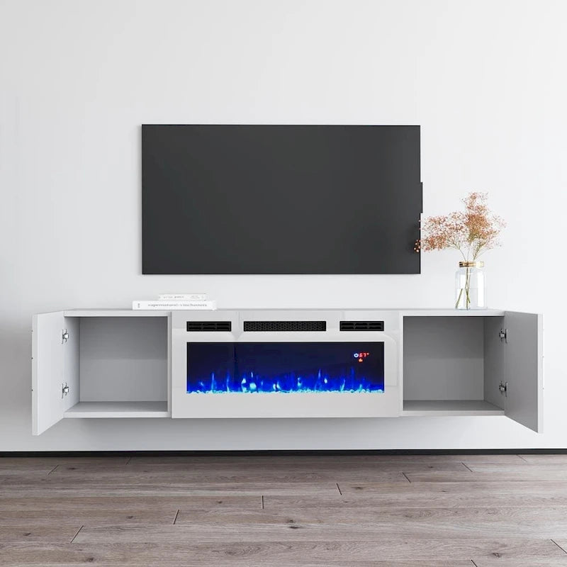 London WH-EF Electric Fireplace 63 TV Stand