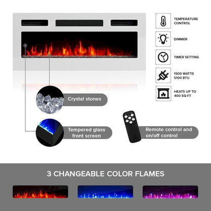 London WH-EF Electric Fireplace 63 TV Stand