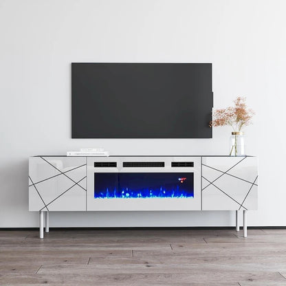 London WH-EF Electric Fireplace 63 TV Stand